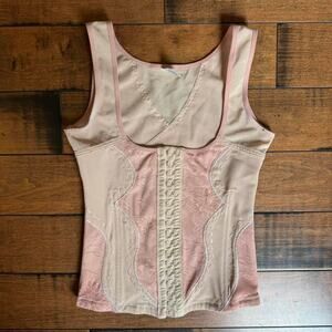 blush pink lace corset top y2k coquette m